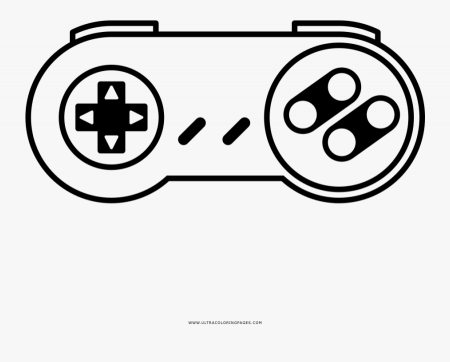 Snes Gamepad Coloring Page - Super Nintendo Controller Drawing , Free  Transparent Clipart - ClipartKey