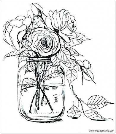 Flower Vase Coloring Page - Free Coloring Pages Online