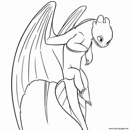 Light Fury Dragon Coloring Pages Printable