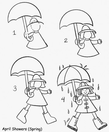 No Corner Suns: How to draw people in action: kid in the rain 