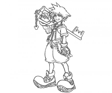 Kingdom Hearts Sora Coloring Pages