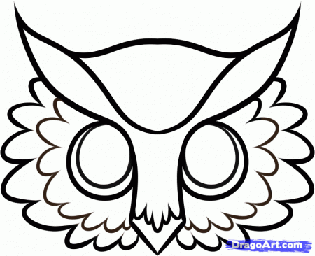 How to Draw an Owl Face, Step by Step, Birds, Animals, FREE Online 