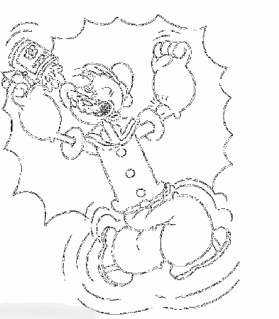 Popeye and His Muscles Coloring Page | Kids Coloring Page