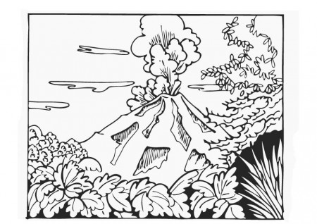 Coloring page volcano - img 12822.