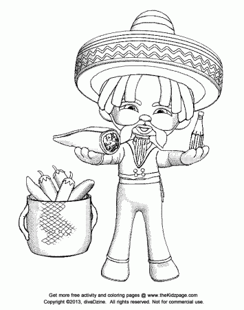 Cinco de Mayo Have a Burrito Free Coloring Pages for Kids 