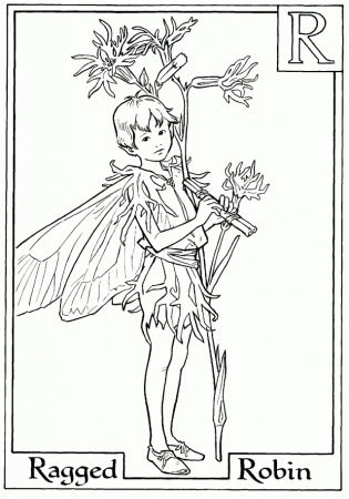 Print Letter R For Ragged Robin Flower Fairy Coloring Page Or 