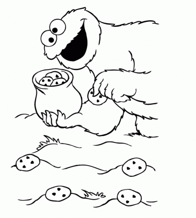 Elmo and Cookies Coloring Pages : New Coloring Pages