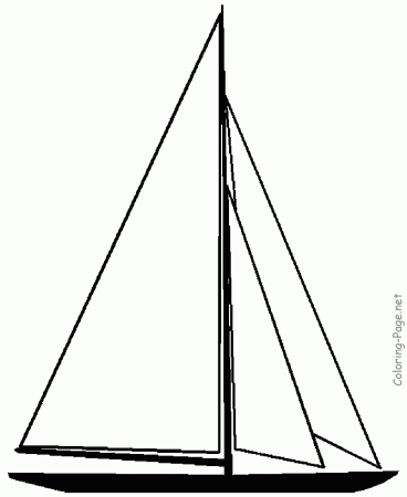 Boat coloring book pages - Nice sail boat