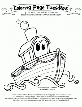 dulemba: Coloring Page Tuesday - Boat