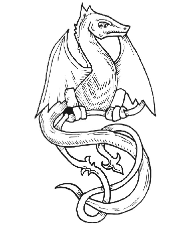 perched dragon Colouring Pages