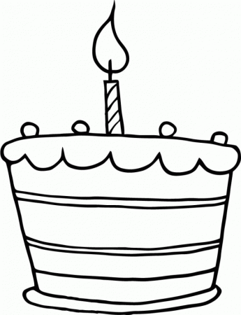 Printable Birthday Cake One Candle Working Sheet For Kids 
