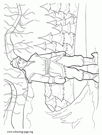Frozen - Kristoff in forest coloring page