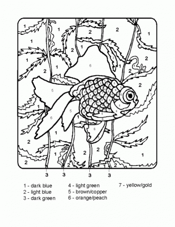 Color By Numbers Coloring Pages Fish Coloring Pages 122153 Color 