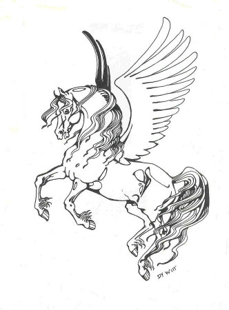 Pegasus On The Wing by Dy Witt - Pegasus On The Wing Drawing 