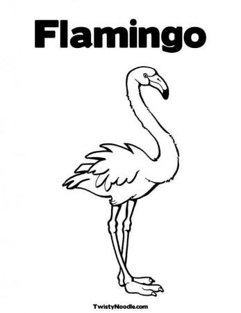 Pink Flamingo Coloring Page