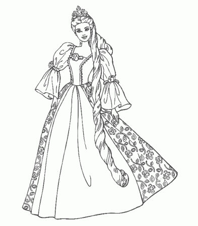 Coloring Pages Barbie Princess 605 | Free Printable Coloring Pages