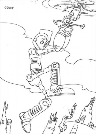 Rodney the Robot coloring pages - Robots flying
