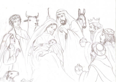 The nativity (sketch) by DreamyNaria on deviantART