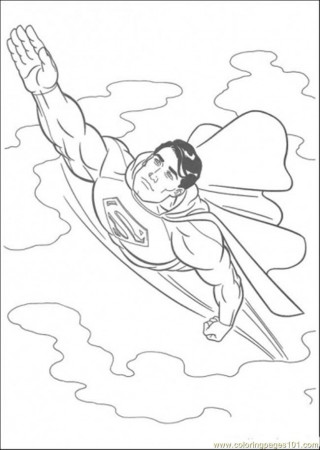 Superman Flying Faster Than A Bullet Coloring Pages Printable 