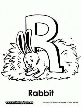 R Is For Rabbit Coloring Pages 199525 R Coloring Page