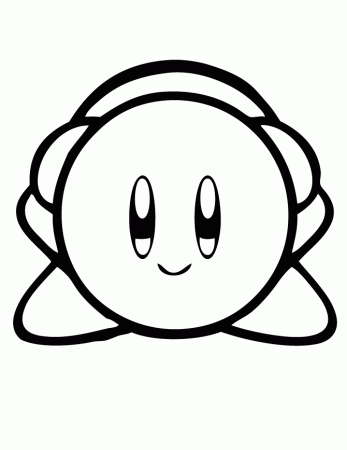 Kirby Sitting Coloring Page | Free Printable Coloring Pages