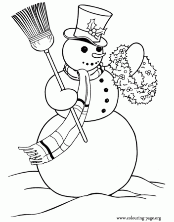 Christmas - Christmas snowman coloring page