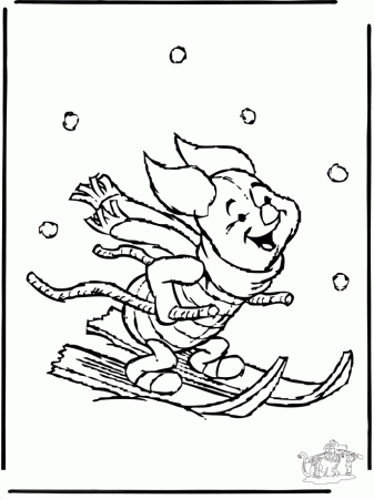 Piglet winter - Skiing