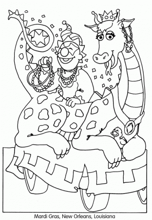 Mardi Gras Coloring Pages for Kids- Free Printable Coloring Worksheets