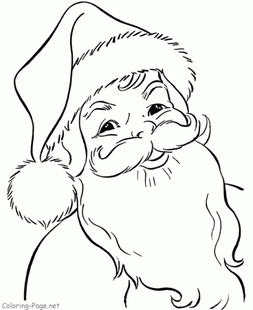 Christmas Coloring Pages - Santa Face 2