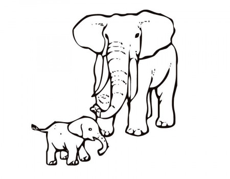 Animal Coloring Elephant Coloring Page Elephant 2 Line Art 