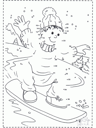 winter colour by numbers Colouring Pages