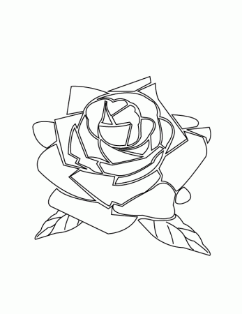 simple and easy to color rose coloring pages | Coloring Pages