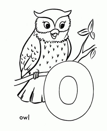 ABC Coloring Sheet, Letter O is for Owl | Owl Color Sheets