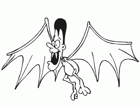 Vampire Coloring Page | Vampire Turned Into Bat