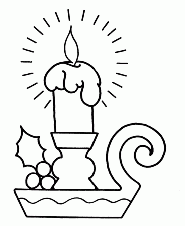 Christmas Candles Coloring pages - Big Pre-K Christmas Candle 