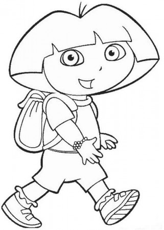 DORA THE EXPLORER coloring pages - Walking Dora the Explorer