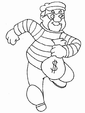 Robber Colouring Page