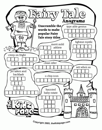 anagrams coloring pages for kids printable colouring sheets 