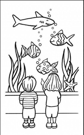 Fish Aquarium Coloring Page Coloringplus 207205 Aquarium Coloring 
