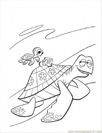 Coloring Pages Catches A Ride (Cartoons > Finding Nemo) - free 