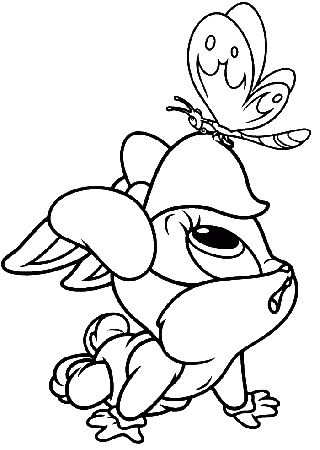 Little Lola With Butterfly Coloring Pages - Looney Tunes Cartoon 