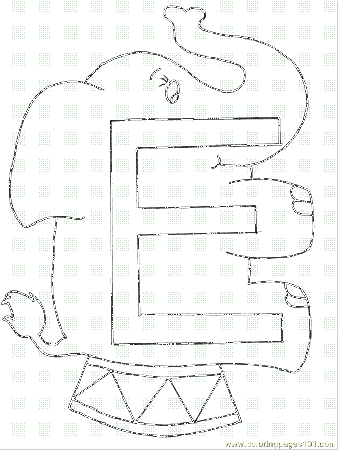 Coloring Pages R Case Letter E Coloring Page (Mammals > Elephant 