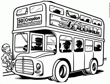 printable coloring book page school bus for kids - Free Printable 