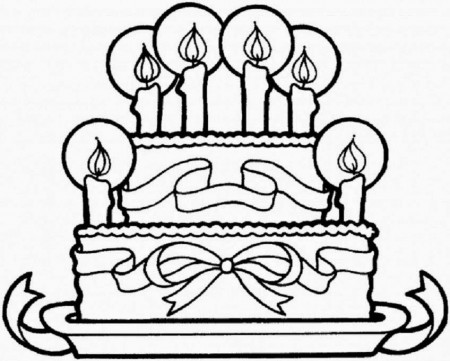 Colour Drawing Free Wallpaper: Birthday Cake Printable Coloring 
