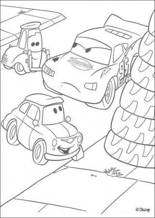 Cars coloring pages - Guido and Lightning Mc Queen
