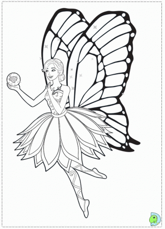Barbie as a fairy Colouring Pages (page 2)