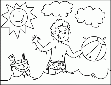 Kids Summer Coloring Page For Children | HelloColoring.com 