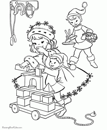 Christmas coloring pages - Elves 011!