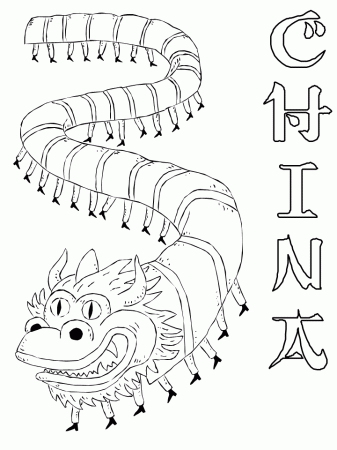 Printable China Dragon Countries Coloring Page | Coloring Pages 4 Free