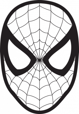 Spider Man Face | 99coloring.com